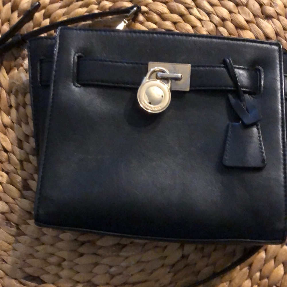 Black leather MK Michael Kors bag